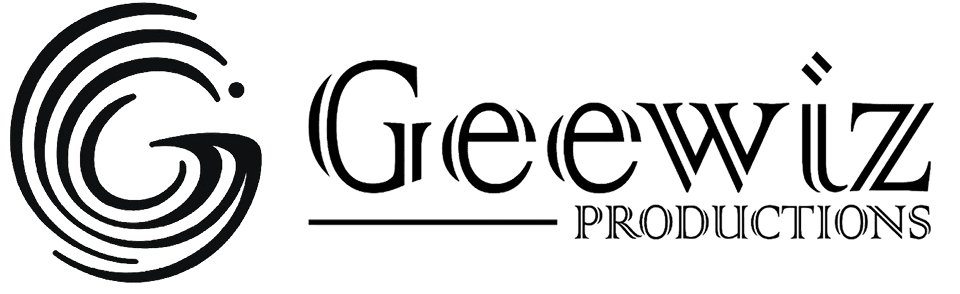 Geewiz Productions logo with stylized "G".